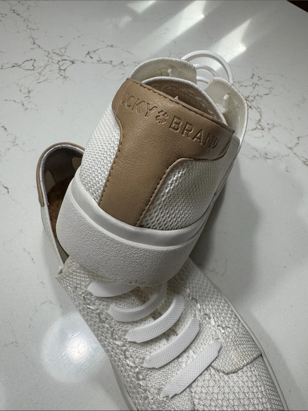 Lucky Brand Off White Knit Slip-On Sneakers Size 6.5